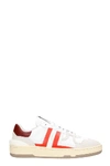 LANVIN CLAY SNEAKERS IN WHITE LEATHER AND FABRIC,11428223