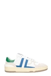 LANVIN CLAY SNEAKERS IN WHITE LEATHER AND FABRIC,11428222