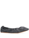 GANNI LEATHER BALLERINA SHOES