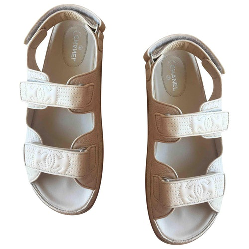 tan chanel sandals