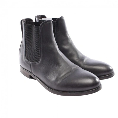 Pre-owned Moma Black Leather Ankle Boots