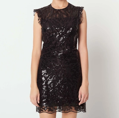 Sandro Backless Sequin Dress In Black