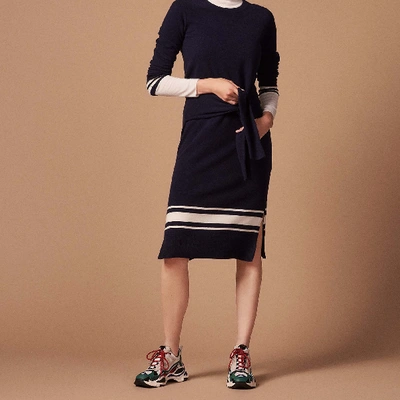 Sandro Trompe L Il Knitted Dress In Deep Navy