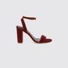 Sandro Velvet Heeled Sandals In Rouille