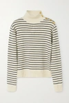 BY MALENE BIRGER LAYIA STRIPED MERINO WOOL AND COTTON-BLEND SWEATER