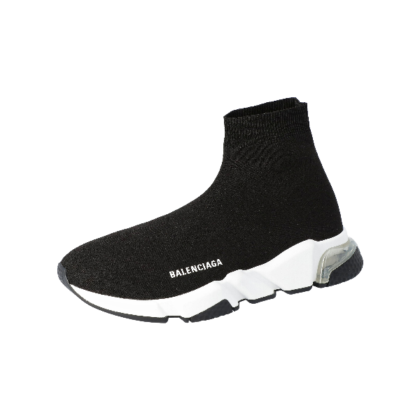 Pre-Owned Balenciaga Black Knit Speed Clear Sole Sneakers Size 40 ...