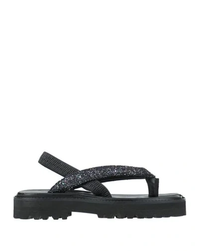 Maison Margiela Toe Strap Sandals In Black