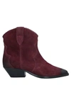 Isabel Marant Dewina Suede Pointed Booties In Maroon