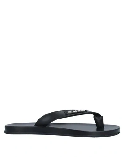 Dolce & Gabbana Toe Strap Sandals In Black