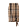 BURBERRY KNOT DETAIL CHECK WOOL PENCIL SKIRT,3405382
