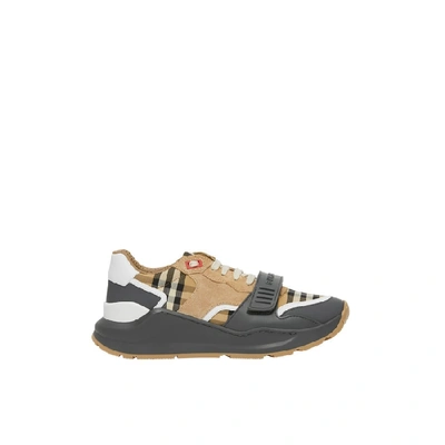Burberry Vintage Check Suede And Leather Sneakers