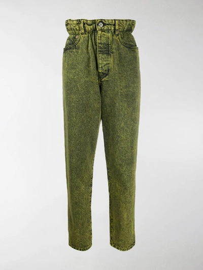 Miu Miu Acid-wash Tapered Jeans In Gelb