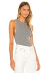The Line By K Ximeno Sleeveless Stretch-jersey Top In Heather Grey
