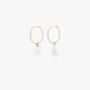 Mateo 14k Yellow Gold Pearl Diamond Hoop Earrings In Metallic