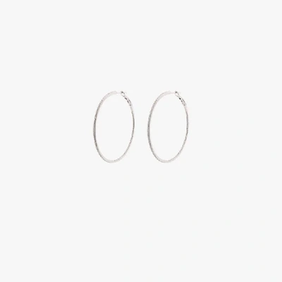 Dana Rebecca Designs 14k White Gold Drd Large Hoop Diamond Earrings In Metallic