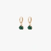 ANDREA FOHRMAN 14K YELLOW GOLD COSMO MINI MALACHITE AND DIAMOND HOOP EARRINGS,10155MLWD14YG14761279