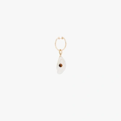 By Pariah 14k Yellow Gold Lecce Tiger Eye Pearl Earring