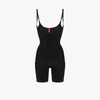 Spanx Thinstincts Targeted Open-bust Bodysuit Shaper In Schwarz