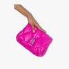 BALENCIAGA PINK PUFFY QUILTED LEATHER CLUTCH BAG