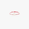 Yvonne Léon 18-karat Gold, Silk And Diamond Bracelet In 113 - Red
