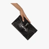 SAINT LAURENT BLACK UPTOWN MOCK CROC LEATHER CLUTCH BAG,565739DND0N15404446