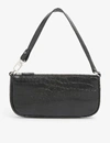 BY FAR RACHEL CROCODILE-EMBOSSED DEADSTOCK-LEATHER SHOULDER BAG,R00068705