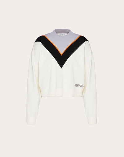 Valentino Stretch Viscose Inlay Sweater In Multicolored
