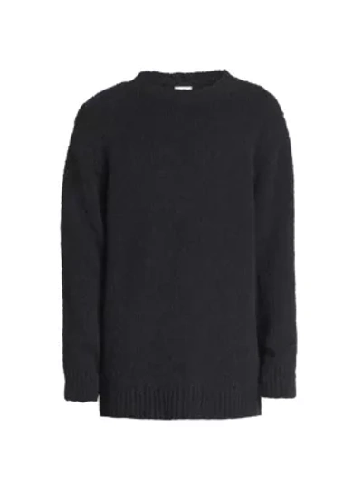 Dries Van Noten Marvyn Wool & Alpaca-blend Drop-shoulder Sweater In Black