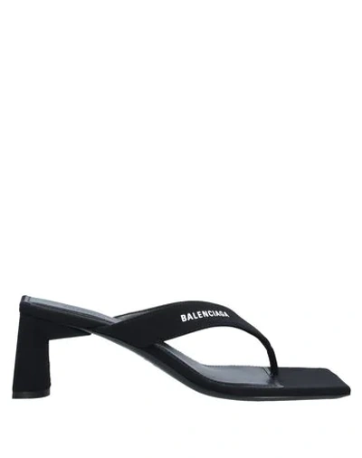 Balenciaga Toe Strap Sandals In Black