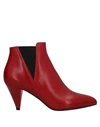 Celine Ankle Boots In Red
