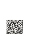 Saint Laurent Animalier Print Billfold Leather Wallet In White