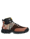 Burberry Tor Vintage Check Hiking Boots In Dark Brown
