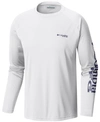 Columbia Men's Pfg Big & Tall Terminal Tackle Long-sleeve T-shirt In White Nightshade Logo