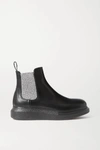 ALEXANDER MCQUEEN GLOSSED-LEATHER EXAGGERATED-SOLE CHELSEA BOOTS