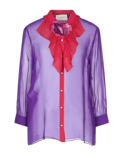 Gucci Silk Shirts & Blouses In Purple