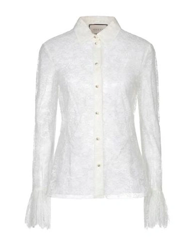 Gucci Lace Shirts & Blouses In Ivory