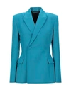 Balenciaga Tech Twill Double-breasted Blazer Jacket In Deep Jade