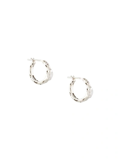 E.m. Crystal Hoop Earrings In Silver