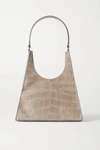 STAUD REY CROC-EFFECT LEATHER TOTE