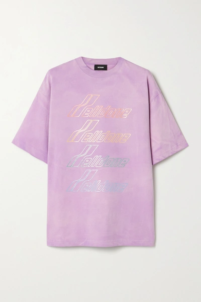 We11 Done Oversized Printed Cotton-jersey T-shirt In Lavender