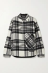 WE11 DONE OVERSIZED APPLIQUÉD CHECKED WOOL JACKET