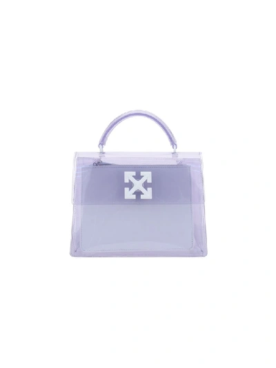 Off-white Jitney 2.8 Arrows Print Satchel Bag In Transparent