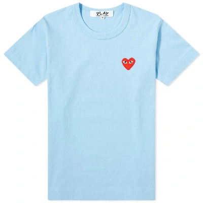 Comme Des Garçons Play Comme Des Garcons Play Women's Red Heart Tee In Blue