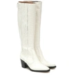 GANNI WESTERN LEATHER KNEE-HIGH BOOTS,P00482288