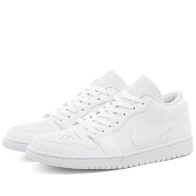 Nike Air Jordan 1 Low Leather Sneakers In White