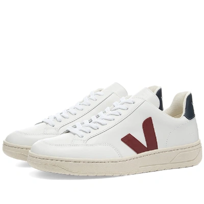 Veja + Net Sustain V-12 Leather Sneakers In White