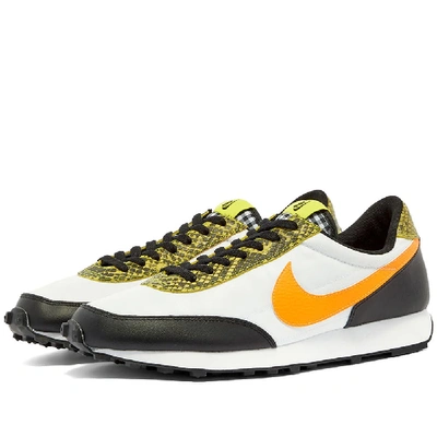 Nike Daybreak Qs Mesh And Leather Trainers In Black/orang