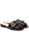 GUCCI DOUBLE G LEATHER SLIDES,P00488918