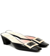 Roger Vivier Belle Vivier Buckled Patent-leather Mules In Black