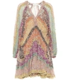 Zimmermann Carnaby Ruffled Tiered Floral-print Silk Crepe De Chine Mini Dress In Multicoloured